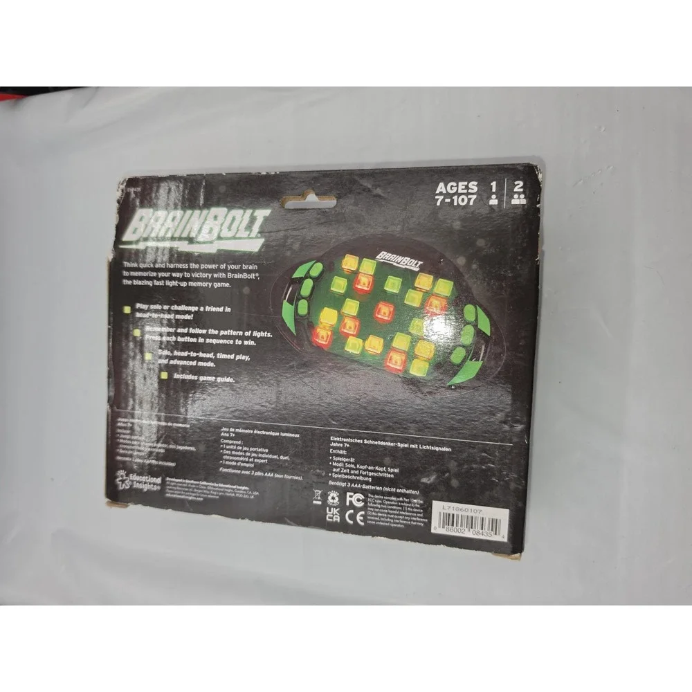NEW Educational Insights BrainBolt Handheld Electronic Memory Game Sealed
